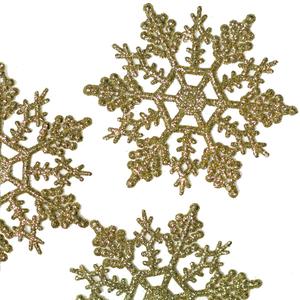 Northlight 24pk. Gold Glitter Snowflake Ornaments alternate view