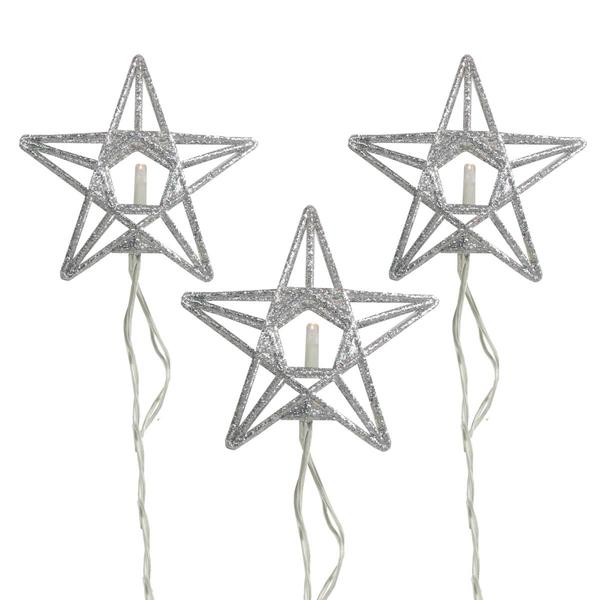 PENN 10ct. Sparkling Glittered Star Christmas Light Set