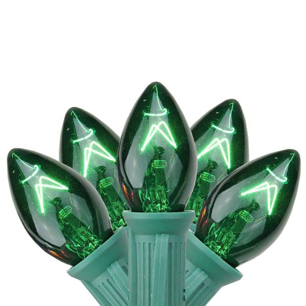 Northlight 25 Transparent Green C7 Christmas Lights