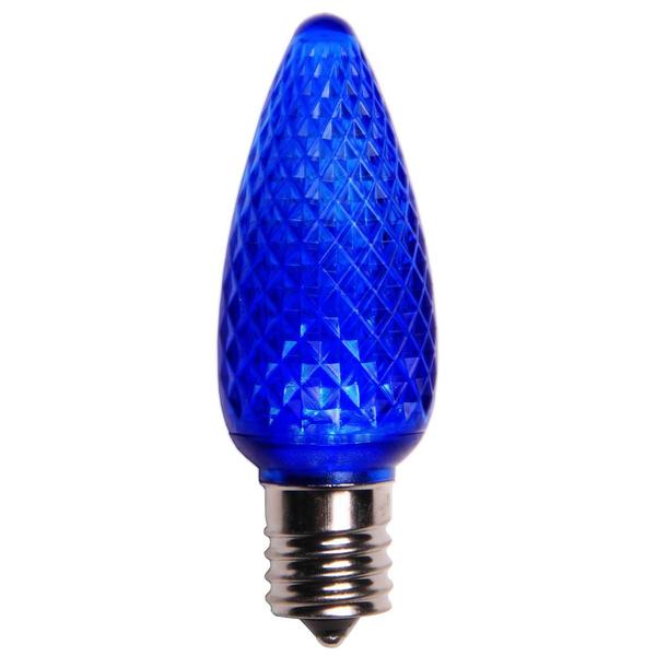 Sienna C9 Faceted Blue Christmas Replacement Bulbs - Set of 4