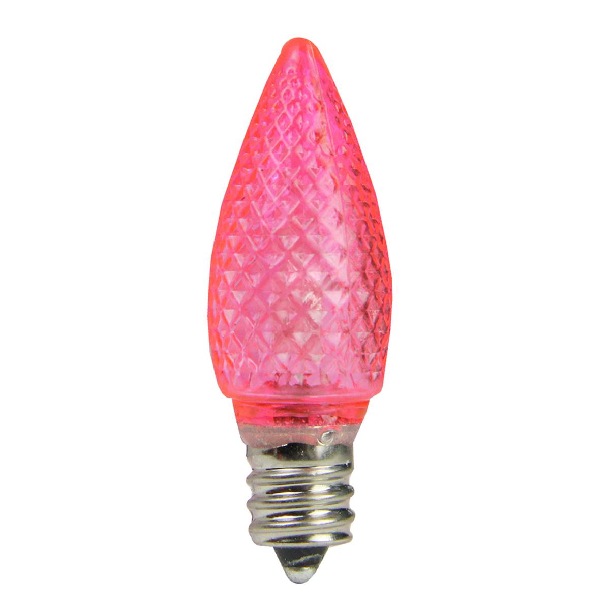 Sienna 4pk. C7 Pink Faceted Christmas Replacement Bulbs