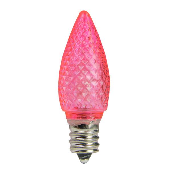 Sienna 4pk. C7 Pink Faceted Christmas Replacement Bulbs