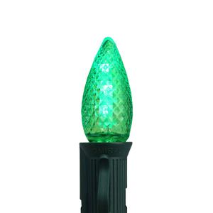 Sienna 4pk. C7 Green Faceted Christmas Replacement Bulbs alternate view