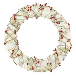 18in. Pre-Lit Burlap Christmas Wreath