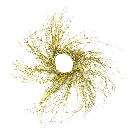 63in. Pre-Lit Gold Glittered Twig Christmas Wreath