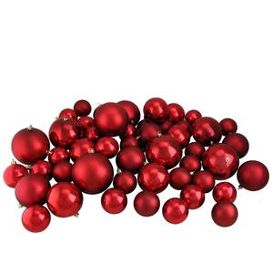 Northlight 50ct. 2-Finish Christmas Ball Red Ornaments