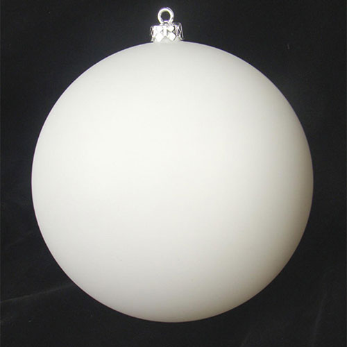 10in. Matte Shatterproof Ball Ornament - White