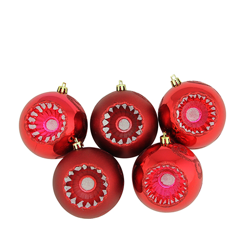 5pc. Shiny & Matte Holiday Ornament Set