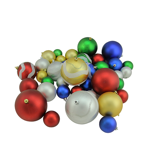 39ct. Matte & Glitter Multi-Colored Ornaments