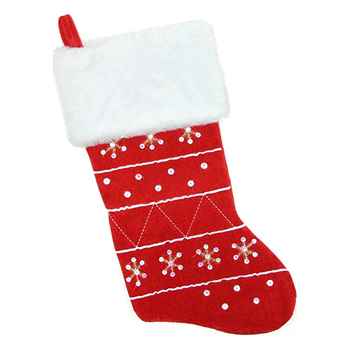 Northlight Seasonal 19in. Red Embroidered Snowflake Stocking