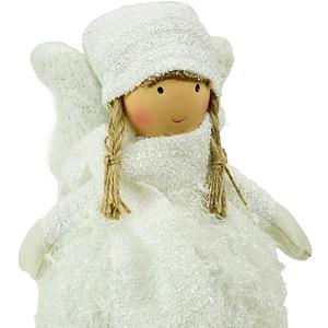 Northlight Snowy Plush Angel Bobble Girl Christmas Figure alternate view