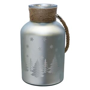 Northlight Evergreen Trees & Snowflakes Pillar Candle Holder