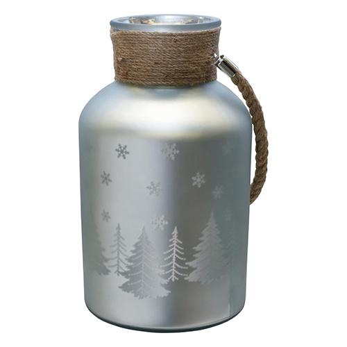 Northlight Evergreen Trees & Snowflakes Pillar Candle Holder