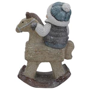Northlight Boy on Rocking Horse Christmas Figure alternate view