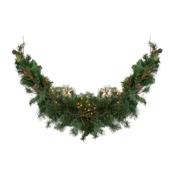 Northlight Pre-Lit Mixed Pine Artificial Christmas Swag