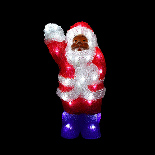 Northlight Seasonal 14in. Pre-Lit Acrylic Waving Santa Claus