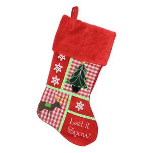 Northlight Cheers Holiday Patches Let It Snow Christmas Stocking