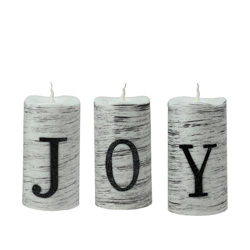 Northlight Battery Operated JOY Christmas LED Candle Set