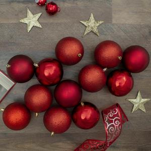 Northlight 24ct. Red Christmas Ball Ornaments alternate view