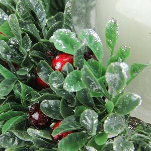 Northlight Boxwood with Berry Tipped Christmas Candle Holder alternate view