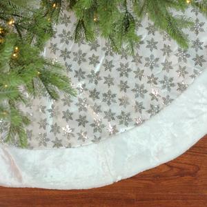 Northlight 60in. Sequin  Snowflake Christmas Tree Skirt alternate view