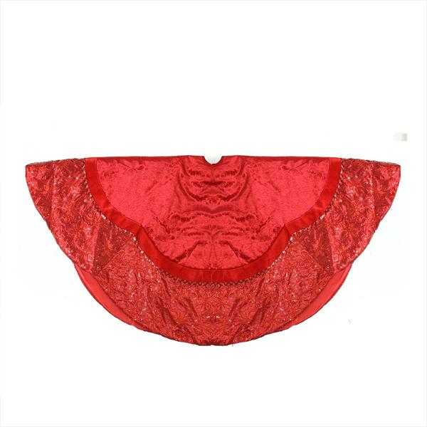 Northlight 60in. Embroidered Poinsettia Tree Skirt