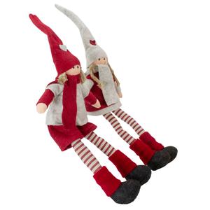 Northlight Plush Boy & Girl Christmas Decor - Set of 2 alternate view