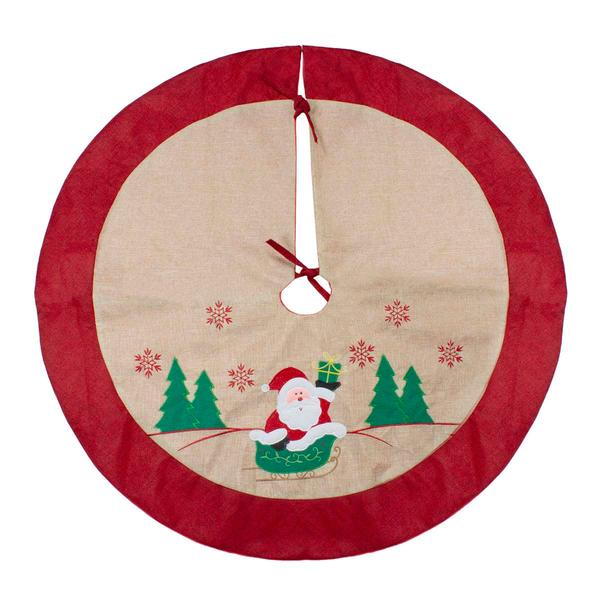 Northlight 36in. Santa Embroidered Christmas Tree Skirt alternate view