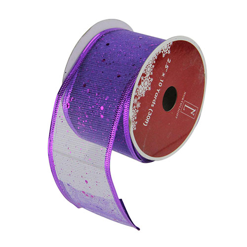Northlight Seasonal 12pk. Shimmering Purple Wired Ribbon