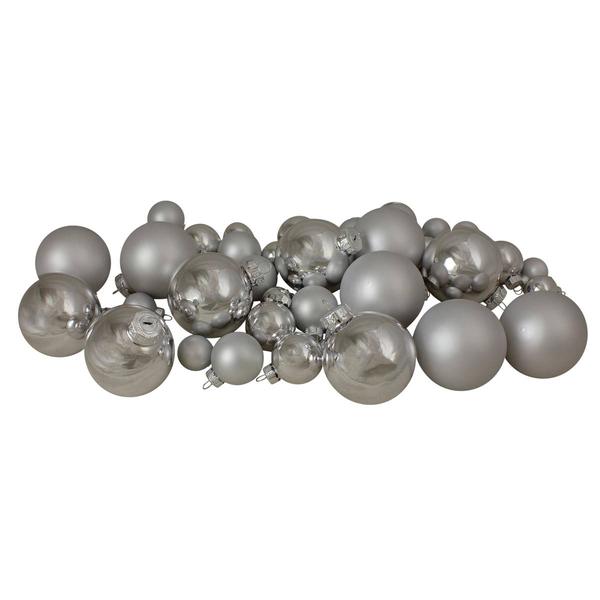 Northlight 40ct. 2-Finish Glass Christmas Ball Ornaments