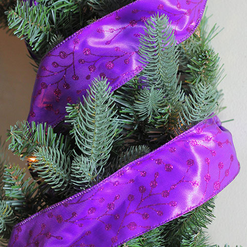 Northlight Seasonal 12 Spools Purple Tree Wired Ribbon
