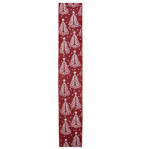 Northlight 12pk. Cranberry Red & White Trees Wired Ribbon alternate view