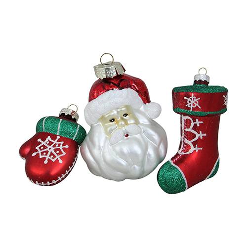 Northlight Seasonal 3pc. Santa Mitten & Stocking Ornaments