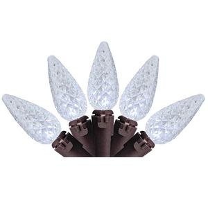 Northlight 70ct Pure White LED Faceted C6 Christmas String Lights
