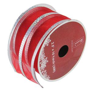 Northlight 12 Spools Red & Silver Striped Ribbon