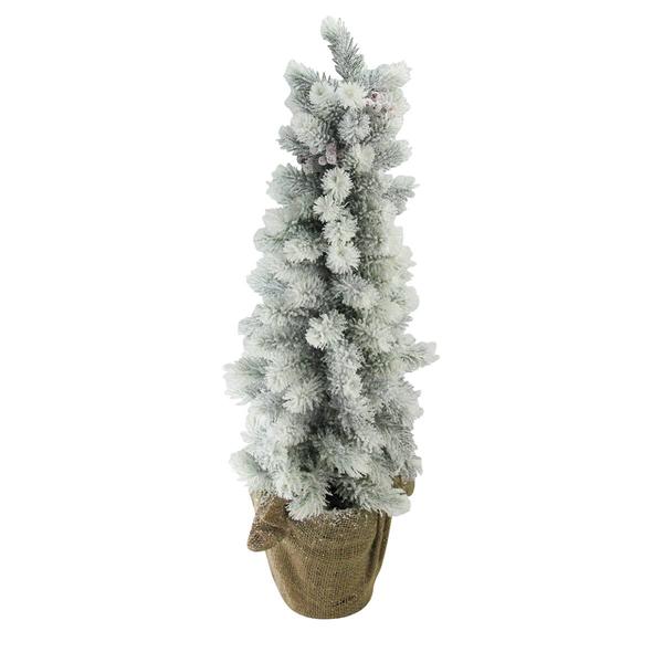 Northlight 2ft. Potted Flocked Mini Pine Slim Christmas Tree