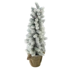 Northlight 2ft. Potted Flocked Mini Pine Slim Christmas Tree