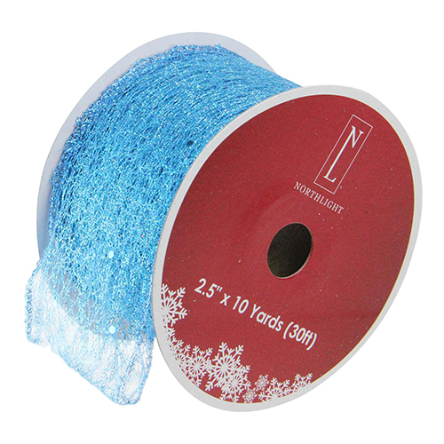 Northlight Seasonal 12pk. Blue Glittered Christmas Ribbon Spools