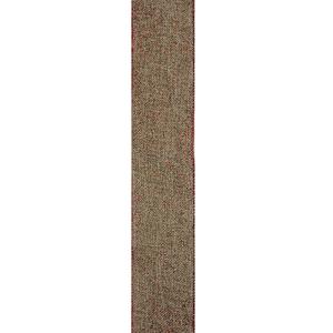 Northlight 12pk. Beige & Red Trim Wired Christmas Craft Ribbon