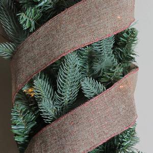 Northlight Beige & Red Solid Trim Wired Craft Christmas Ribbon alternate view
