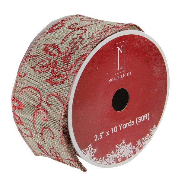 Northlight 30ft. Christmas Wired Craft Ribbon