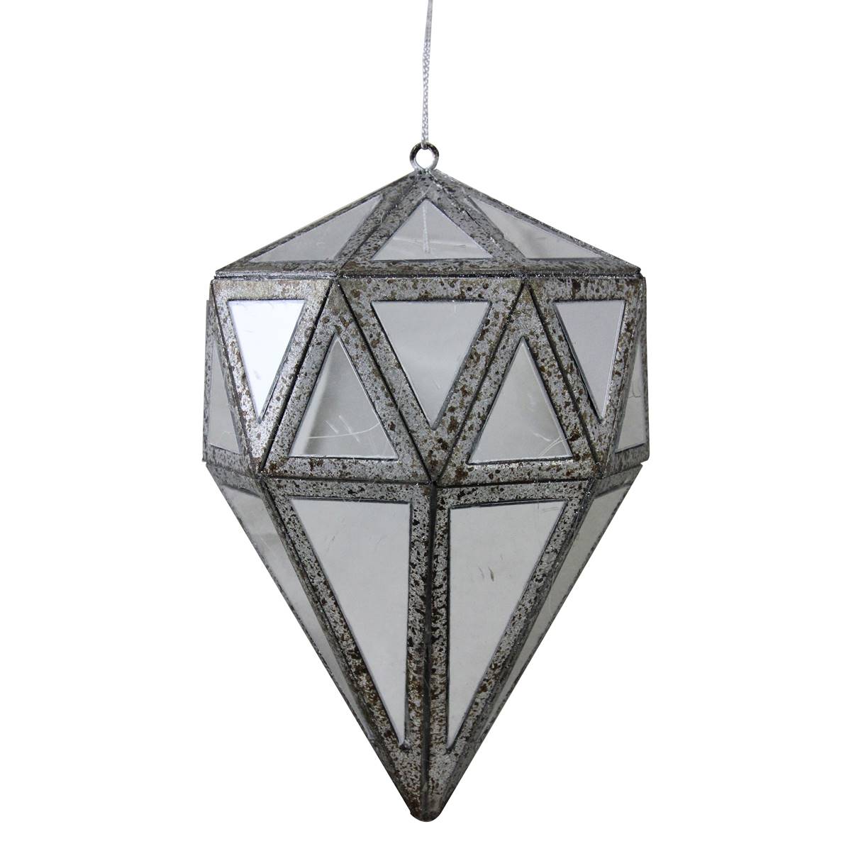 Northlight Seasonal 5.5in. Mirrored Geometric Drop Ornament