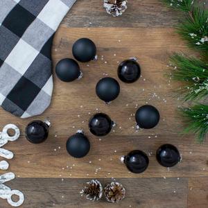 Northlight 10ct. Black Glass Ball Christmas Ornaments alternate view