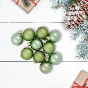 Northlight 10ct. Grass Green Glass Christmas Ornaments alternate view