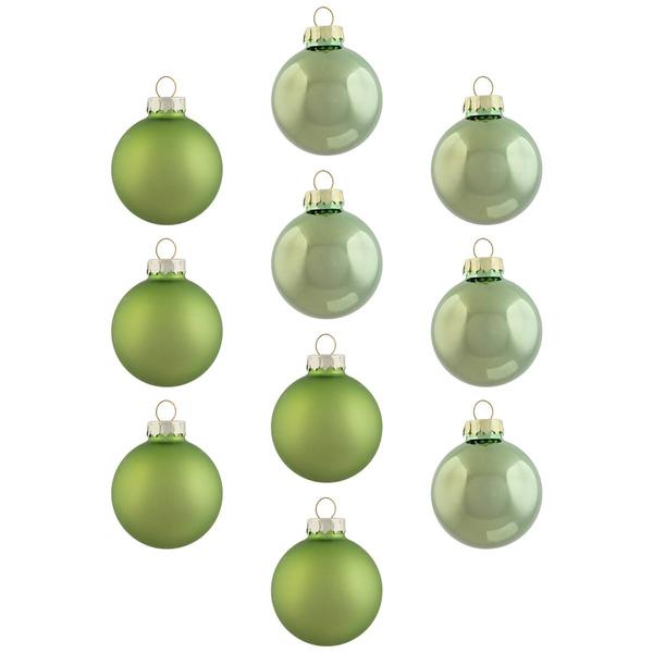 Northlight 10ct. Grass Green Glass Christmas Ornaments