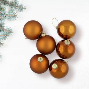 Northlight 6pc. Glass 2-Finish Christmas Ornaments alternate view