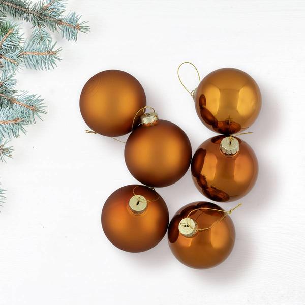 Northlight 6pc. Glass 2-Finish Christmas Ornaments alternate view