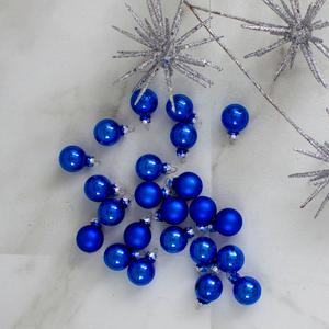 Northlight 24ct. Blue Glass Christmas Ball Ornaments alternate view