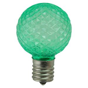 Northlight 25pk Faceted LED G40 Green Christmas Replacement Bulbs