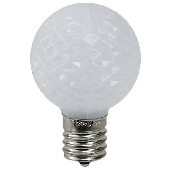 Northlight 25pk Faceted LED G40 White Christmas Replacement Bulbs
